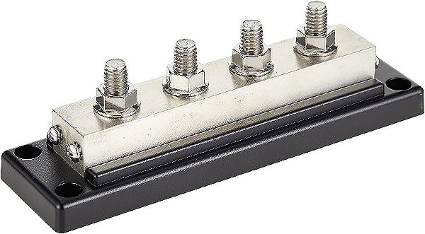 Blue Sea Systems 2104 PowerBar BusBar com quatro terminais de 3/8, 600A