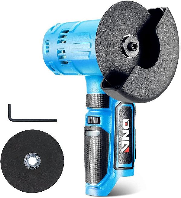 Retificadora Angular sem Fio de 12V com Velocidade Variável com Botão de Trava do Eixo para Corte a Seco e Desbaste Grosso, Azul (Apenas Ferramenta) da DNA MOTORING.