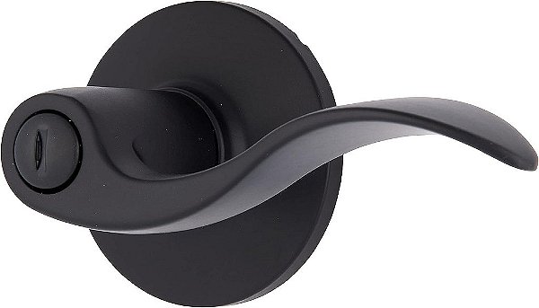 BRINKS - Maçaneta de porta interna de privacidade transicional com ondulações, preto fosco - Projetada para residências tradicionais e transicionais e combina perfeitamente com a decoração interna (E2438-