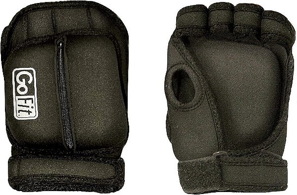 Luvas Aeróbicas de Neoprene Ponderadas GoFit - Tamanho Único, Preto, GF-Wag