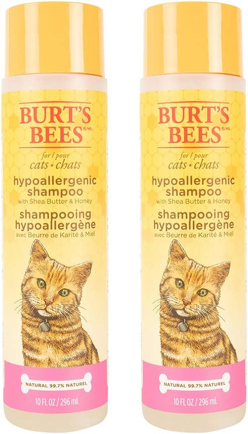 Shampoo hipoalergênico Burt's Bees para gatos com manteiga de karité e mel | Shampoo hidratante e nutritivo para gatos | Livre de crueldade, sulfatos e parabenos, pH balanceado para gatos - Fe
