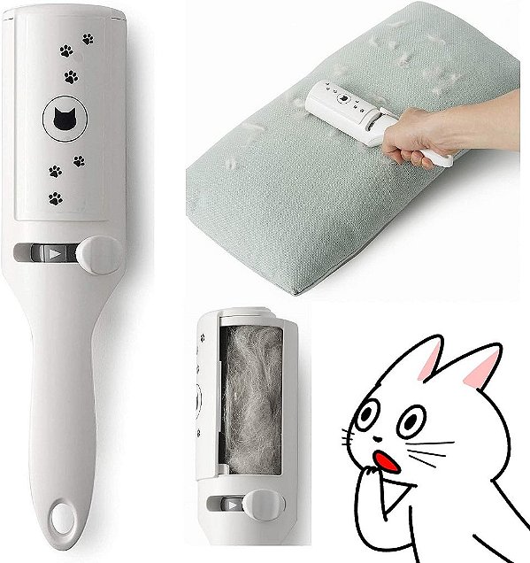 Necoichi Purrfection Ótimo Removedor de Pelos de Gato Neat & Easy, Microfibras Texturizadas capturam Pelos & Fiapos Rapidamente, Feito no Japão