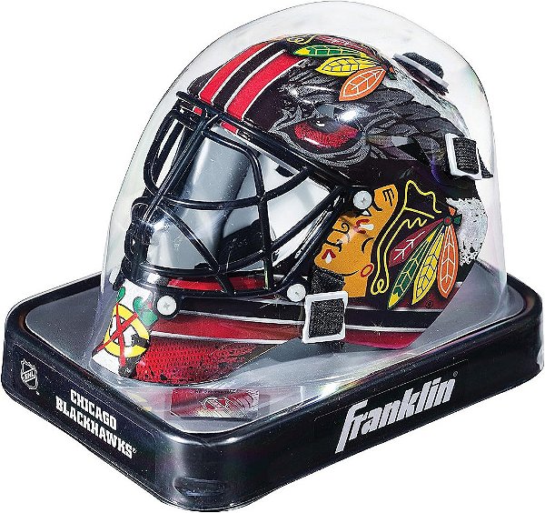 Máscara de Goleiro de Hóquei em Miniatura com Logotipo da Equipe da NHL e Estojo - Máscara de Goleiro colecionável com Logos Oficiais e Cores da NHL