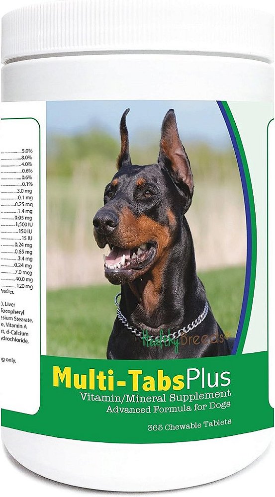 Tabletes mastigáveis Healthy Breeds Doberman Pinscher Multi-Tabs Plus 365 contagens