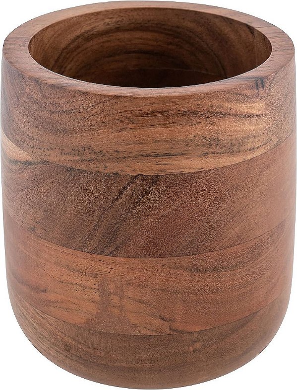 Presentes do Karma, Pote de Madeira, Suporte para Utensílios, Grande, Marrom