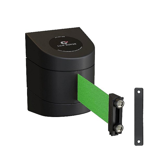 Série CCW WMB-220 Barreira retrátil de cinto magnético montado na parede (cinto de 15 pés, cinto verde com estojo preto de ABS)