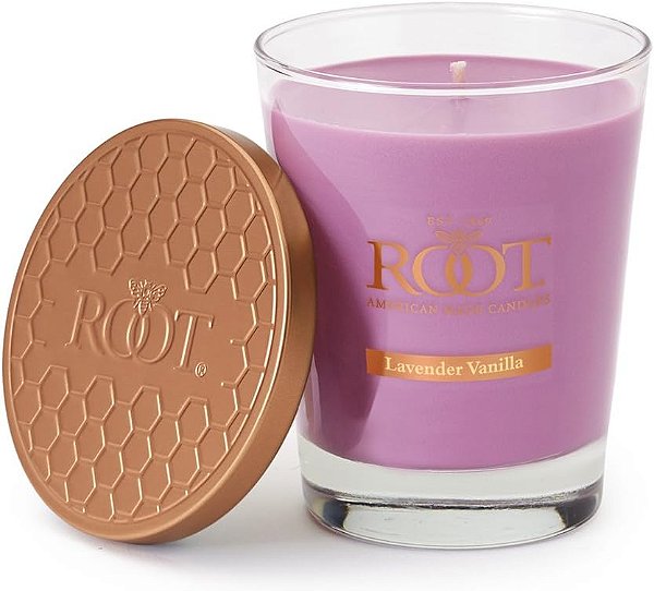 Vela de cera de abelha com aroma de lavanda baunilha Root Candles 8870246 Honeycomb Veriglass, grande