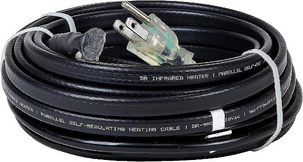 Aquecedor de infravermelho Dr. DR-9RC1012 Cabos de aquecimento para tubos e telhados, 12 pés, preto