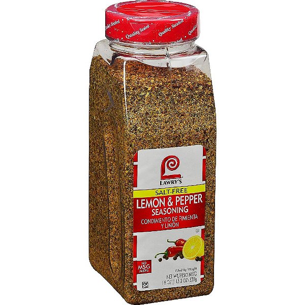 Tempero de limão e pimenta sem sal Lawry's, 19 oz - Um recipiente de 19 onças de tempero de limão e pimenta com sabor cítrico, melhor como alternativa ao sal para dietas com redução de s