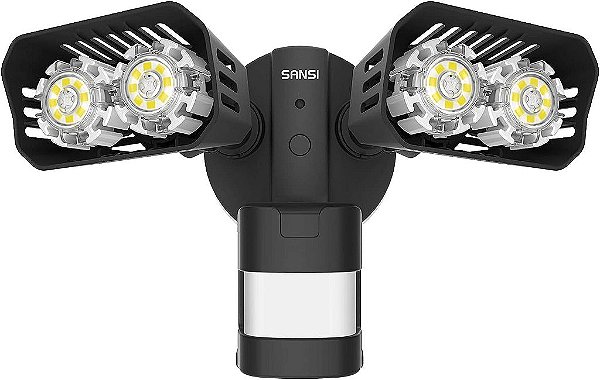 Luzes de segurança LED SANSI, 18W (equivalente a 150W de incandescente) Luzes com sensor de movimento, 1800lm 5000K Luz do dia à prova d'água Luzes de inundação externas com