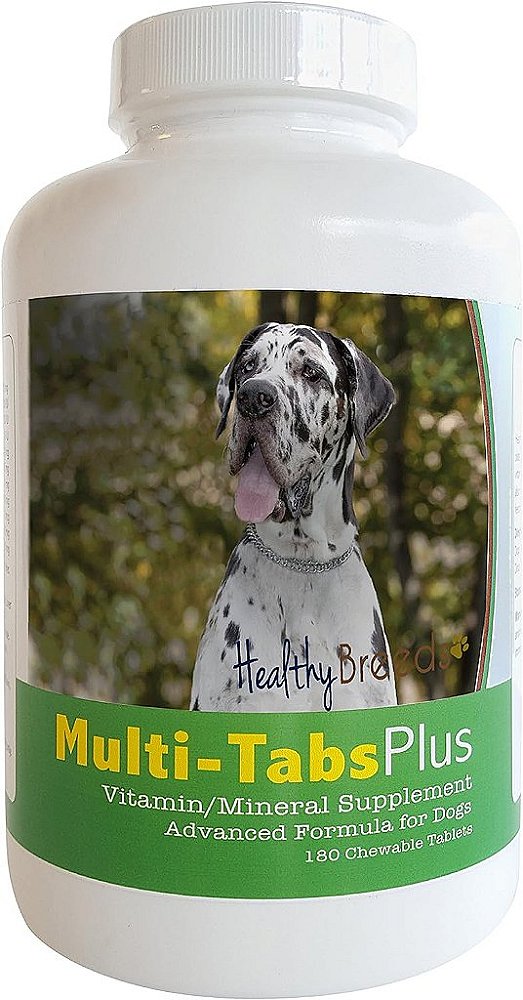 Suplemento mastigável Healthy Breeds Great Dane Multi-Tabs Plus com 180 comprimidos
