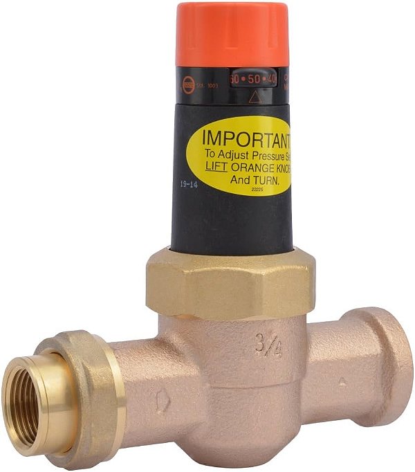 Válvula redutora de pressão (PRV) Cash Acme 3/4 polegadas EB25-U com União Simples, 45 PSI, 23136-0045