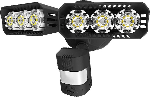 Luz de inundação ao ar livre com sensor de movimento LED SANSI 27W, 2700LM Luz de segurança, 300W Equiv 5000K Luz do amanhecer ao anoitecer, Iluminação de ângulo amplo
