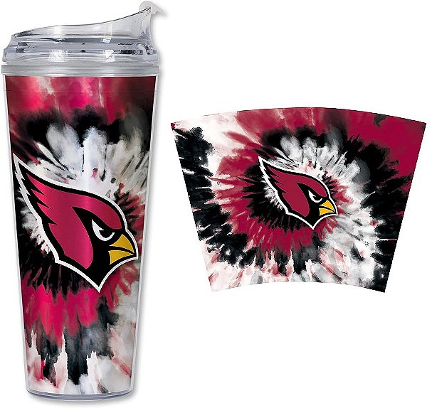Rico Industries NFL Futebol Glitter 24oz Copo de acrílico com tampa articulada, oficialmente licenciado Copo de parede dupla com glitter e canudo