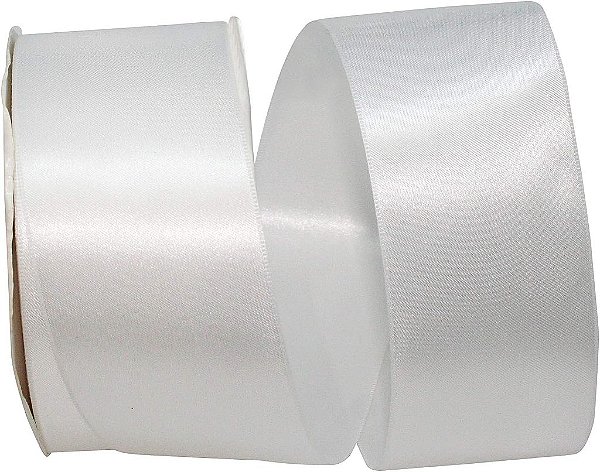 Fita Dupla Face de Cetim Allure 5000-030-16K da Reliant Ribbon, 2-1/4 Polegadas por 50 Jardas, Branca