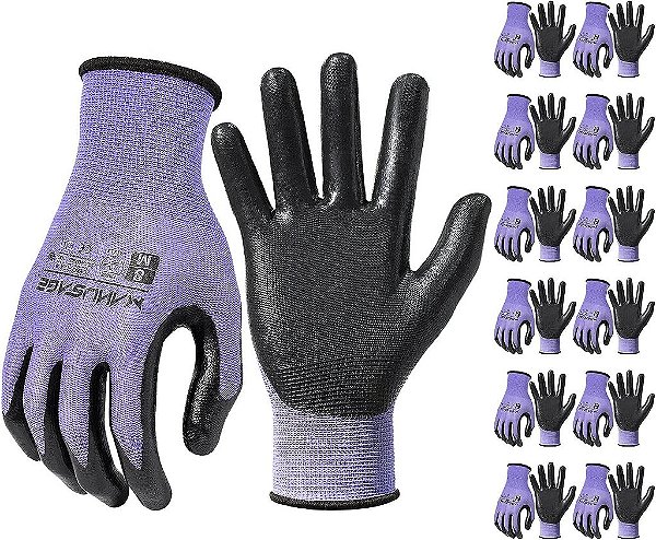 Luvas de trabalho de segurança MANUSAGE, Luvas de trabalho de nitrilo para homens e mulheres, Luvas de trabalho com dedos sensíveis ao toque, Luvas de trabalho para homens, Luvas de trabalho masculinas com aderência, luvas de mec
