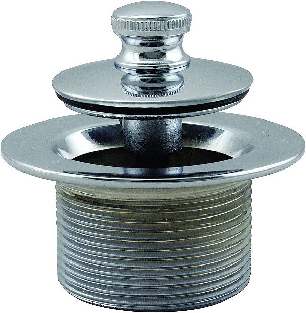 Tampa de dreno de banheira de rosca grossa NPSM de 1-1/2 Twist & Close, Níquel polido Westbrass D3324-05