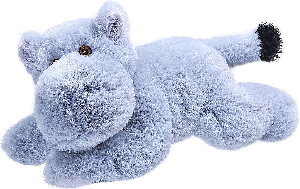 Mini Hipopótamo de Pelúcia EcoKins da Wild Republic 8 polegadas, Presentes Ecológicos para Crianças, Brinquedo de Pelúcia, Feito à Mão Usando 7 Garrafas de Água Plásticas Recicl