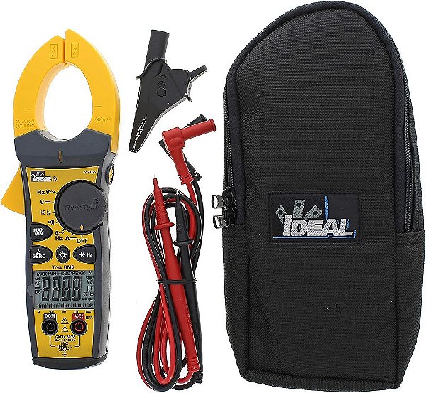 IDEAL INDUSTRIES INC. 61-765 660 Amp TightSight Medidor de Alicate AC/DC com TRMS, True RMS Corrente e Tensão, CATIII para 1000v, CATIV para 600v, Amarelo.
