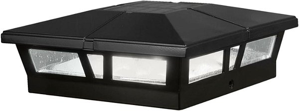 Tampa de poste solar de alumínio preto Cambridge 6x6 Classy Caps SLC771B
