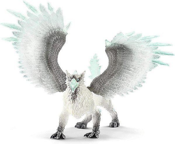 Figura de ação do Monstro de Gelo Griffin Dragon das Criaturas Eldrador Schleich - Majestosa Figura Realista de Griffin Gélido com Asas Móveis, Brinquedo Altamente Durável para Meninos e Meninas, Presente para Crianças