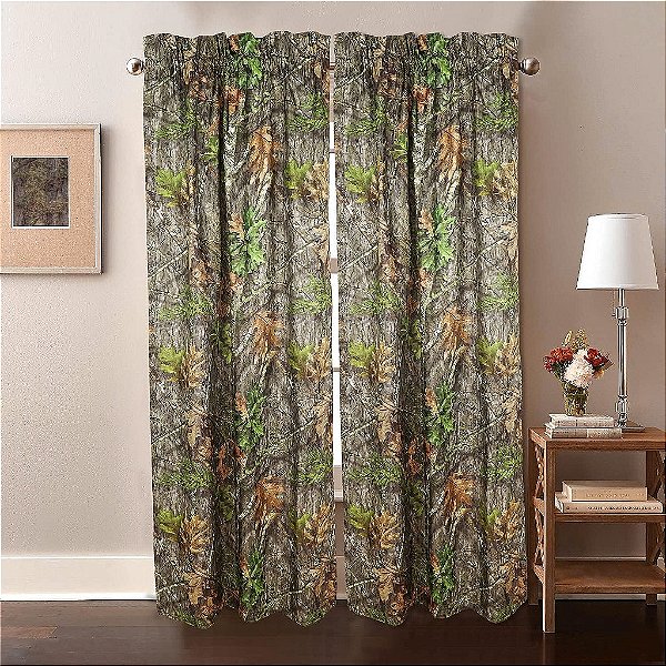 Cortina de bolso para varão VISI-ONE Obsession-NWTF, 42 x 87, 2 painel, tecido de microfibra de qualidade premium, cortinas que filtram a luz para janelas, pátios e baias