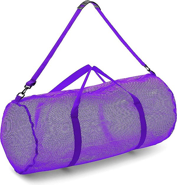 Bolsa de viagem esportiva de malha Champion com zíper e alça de ombro ajustável, 15 x 36 - Bolsa de ginástica extra grande para equipamentos, artigos esportivos, lavanderia - Bolsa de