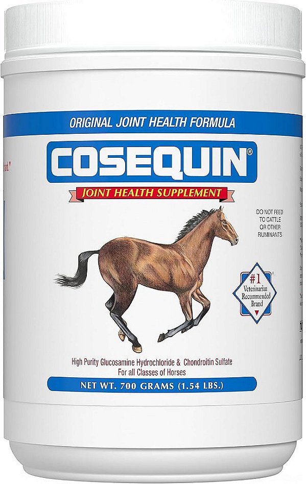 Suplemento Nutramax Cosequin Original para a saúde das juntas de cavalos - Pó com Glucosamina e Condroitina, 700 Gramas