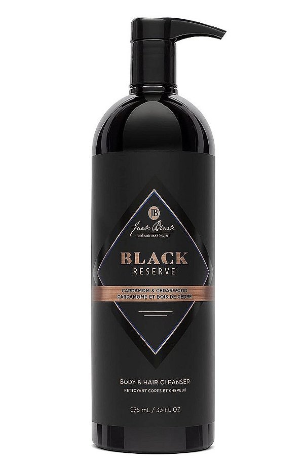 Limpeza de Corpo e Cabelo Jack Black Black Reserve, Sabonete para Corpo Masculino, Shampoo para Cabelo, Limpeza Masculina de Dupla Função, Livre de Sulfato