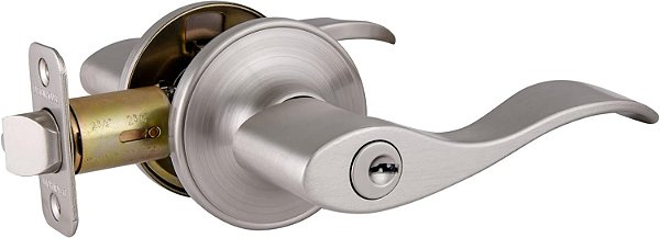 Maçaneta de porta de entrada com chave Springdale Design House 700500, níquel acetinado