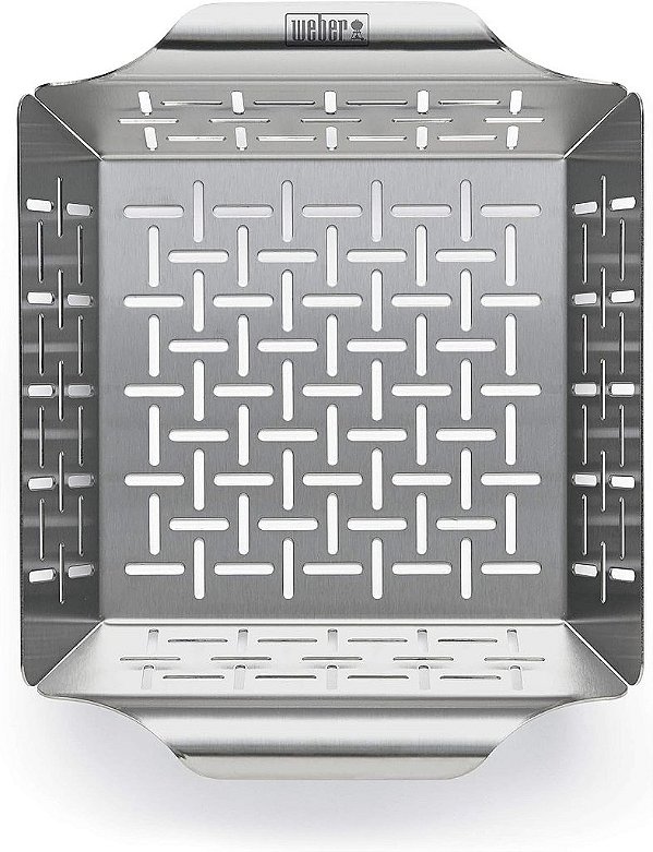 Cesta de legumes pequena de aço inoxidável Weber, prateada