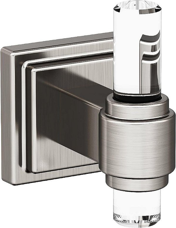 Amerock BH36060CG10 | Gancho Único para Toalhas em Níquel Escovado/Transparente | 2-15/16 pol. (75 mm) | Glacio | Gancho para Toalhas de Banheiro | Ferragem para Ban