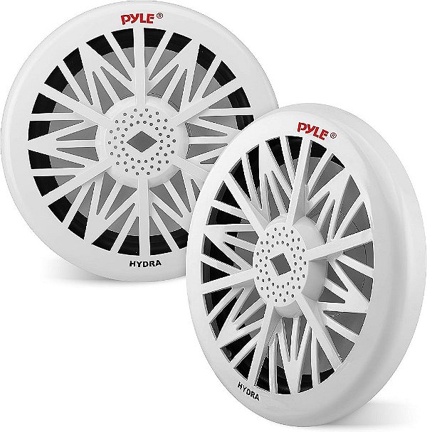 Subwoofer de áudio marítimo para exteriores Pyle PLMRW8 de 8 polegadas - Alto-falante de graves impermeável branco único de 400 watts para sistema de som marítimo, montagem sob o protetor ou caixa em