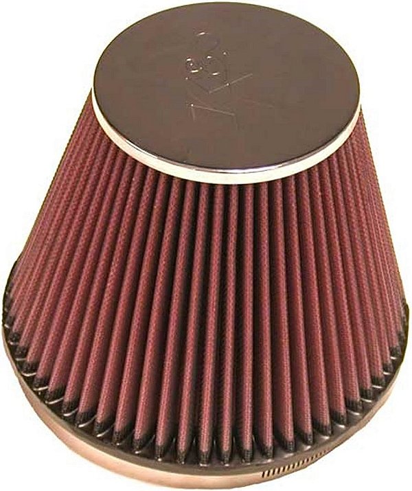Filtro de entrada de ar universal K&N: Alto desempenho, premium, lavável, filtro de reposição: Diâmetro do flange: 6 pol, Altura do filtro: 6 pol, Comprimento do flange: 0,625 pol,