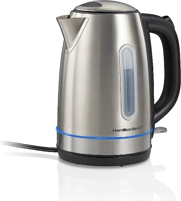 Chaleira Elétrica sem Fio Hamilton Beach 1,7L 1500W com Desligamento Automático e Proteção Contra Fervura Seca