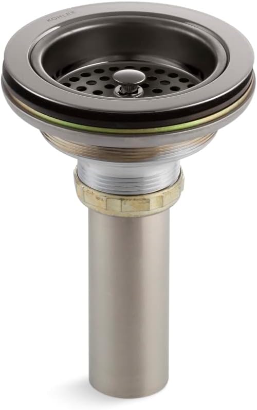 Ralo e Coador de Pia Kohler 8801-TT Duostrainer com Tubo de Saída, Titânio Vibrante
