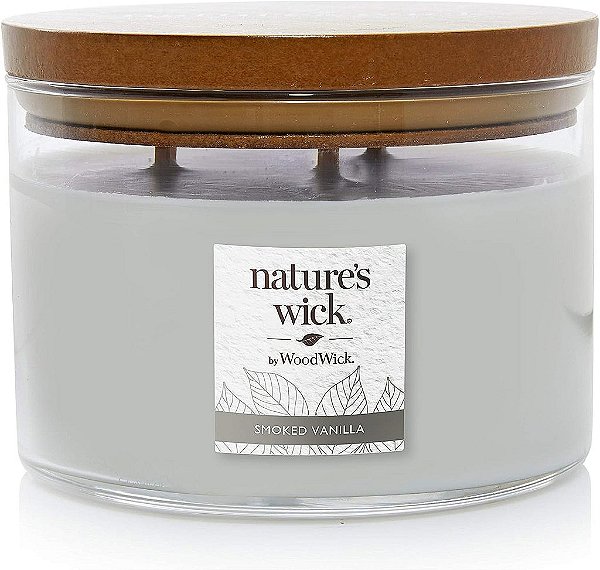 Vela de 3 pavios Smoked Vanilla da Nature's Wick, 18 oz.