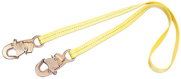 3M DBI-SALA 1231104 Web Restrain Lanyard, 4 pés perna única com ganchos de pressão em cada extremidade, amarelo