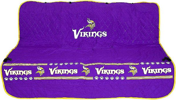 Capa de Assento para Carro da NFL - MINNESOTA VIKINGS Impermeável, Antiderrapante MELHOR Capa de Assento Licenciada para Cães e Gatos de Futebol.