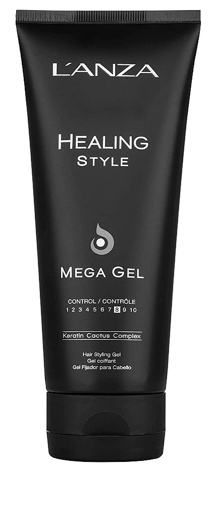L'ANZA Healing Style Mega Gel com Efeito de Forte Fixação, Nutre e Refresca o Cabelo Durante o Estilo, Com Queratina, Fórmula Livre de Álcool e Proteção contra Raios UV para Prevenir Dan