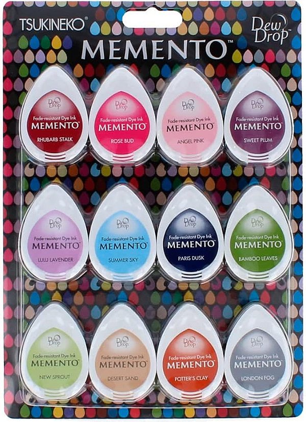 Tsukineko Memento Dew Drop Almofadas de Tinta a Base de Corante, 21,33 x 15,24 x 2,28 cm, Sorbet Scoops