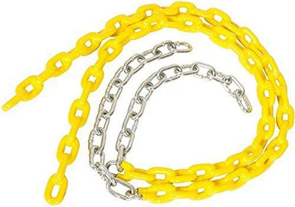 Cadeia de balanço de trapézio revestida Swing Set Stuff Coated com adesivo de logotipo da SSS, amarelo, 3 1/2'
