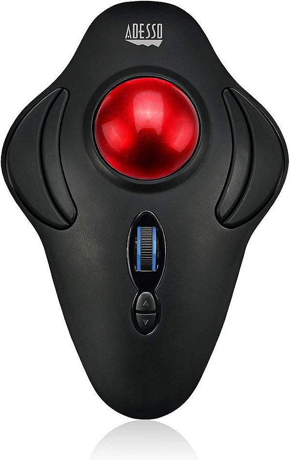 Mouse Ergonômico de Trackball de Dedo sem Fio Adesso iMouse T40 com Receptor USB Nano, Design de 7 Botões Programáveis ​​e Interruptor de DPI de 5 Níveis, para Mão Esquerda e Direita