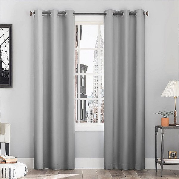 Painel de cortina com ilhós Sun Zero Cyrus térmico 100% blackout par de 40 x 84