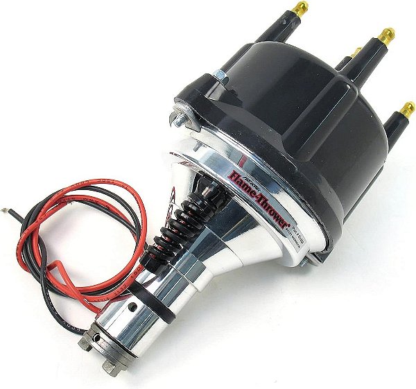 Distribuidor Eletrônico Billet Pertronix D186810 Flame-Thrower Plug and Play com Ignitor sem Vácuo Tampa Preta com Tecnologia Ignitor II para Motor VW Tipo 1