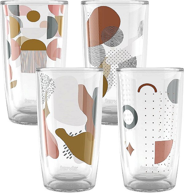 Coleção Tervis Mid Mod Jazz de copo isolado, 16oz-4pk, sortido