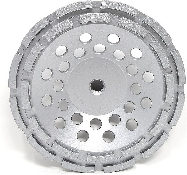 Lackmond SPPGC7DN Copo de moagem de segmento de diamante de fileira dupla (7 ) - Copo de moagem com porca de 5/8 -11 - Projetado para moagem de concreto, tijolo e blo