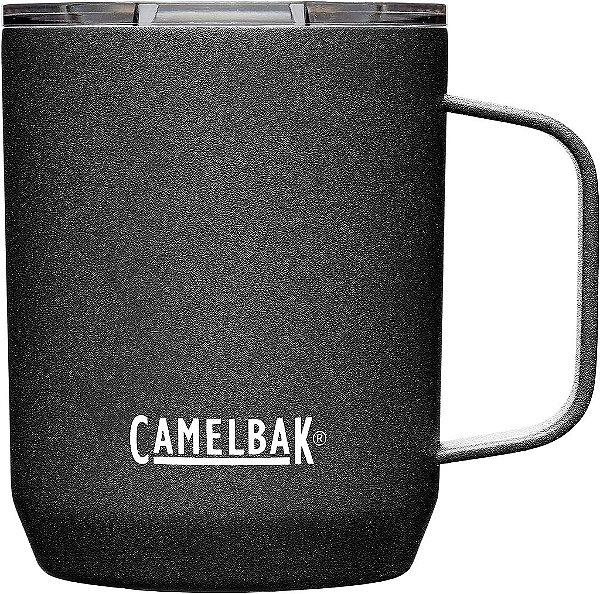 Caneca de acampamento CamelBak Horizon 12oz - Aço inoxidável isolado - Tampa Tri-Mode - Preto