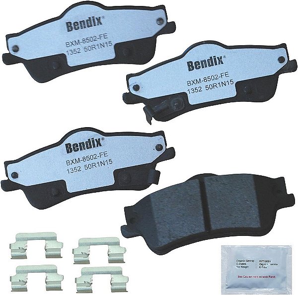 Pastilhas de freio traseiras metálicas Bendix Fleet Metlok de serviço pesado para Chevrolet Caprice 2017-2011, SS 2014, Pontiac G8 2009-2008 (PBD1352)