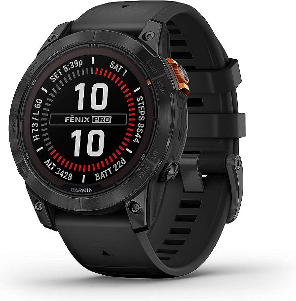 Garmin fēnix 7 Pro Solar, Multisport GPS Smartwatch, Lanterna embutida, Capacidade de carregamento solar, Preto